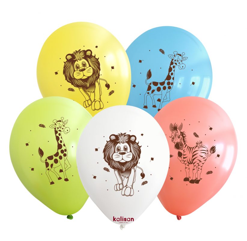 Safari Themed Printed Latex Balloons - Kalisan Balloon